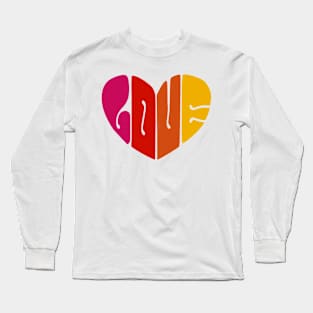 Retro Style Loveheart Long Sleeve T-Shirt